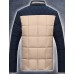 Men's Regular Padded Coat,Cotton Color Block Long Sleeve