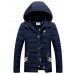 Men's Regular Padded CoatCotton Solid Long Sleeve