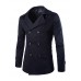 Men's Solid Casual Trench coat,Cotton Long Sleeve-Black / White