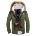 Men's Long Parka Coat , Cotton Pure Long Sleeve