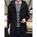 Men's Long Padded Coat,Simple Casual/Daily Solid-Polyester Cotton Long Sleeve Black