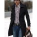 Men's Solid Casual Trench coat,Others Long Sleeve-Black / Yellow / Gray