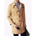 Men's Fashion Classical Solid Single-Breasted Slim Fit Mid-Long Trench;Cotton/Windbreaker/Solid