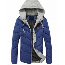 Men's Regular Padded Coat,Cotton Solid Long Sleeve