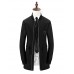 Men's Solid Casual / Formal / Plus Sizes Trench coat,Bamboo Fiber / Polyester Long Sleeve-Black / Blue