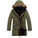 Men's Long Parka Coat , Cotton Pure Long Sleeve