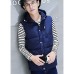 Men's Casual/Daily Simple Coat,Solid Sleeveless Winter Blue / Red / White / Black Polyester