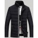 Men's Padded Coat,Simple Casual/Daily Solid-Others Polyester Long Sleeve Stand White / Black