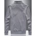 Men's Casual/Daily / Sports Active / Tops Regular Hoodies,Solid Black / Gray Stand Long Sleeve Cotton / Polyester Spring / Autumn Medium