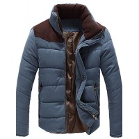 Men's Regular Padded Coat,Cotton Solid Long Sleeve