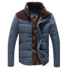 Men's Regular Padded Coat,Cotton Solid Long Sleeve